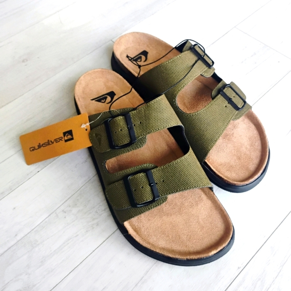QUIKSILVER NEW Embark Double Strap Deck Sandals Slip-on
